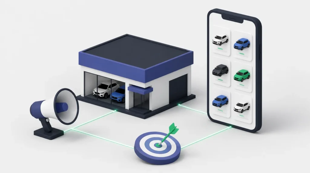 Servizi di un'agenzia di marketing automotive per concessionari: sito, stock, campagne e contatti