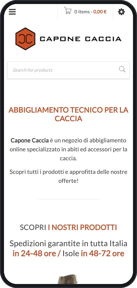 Il sito di Capone Caccia visto dal telefono