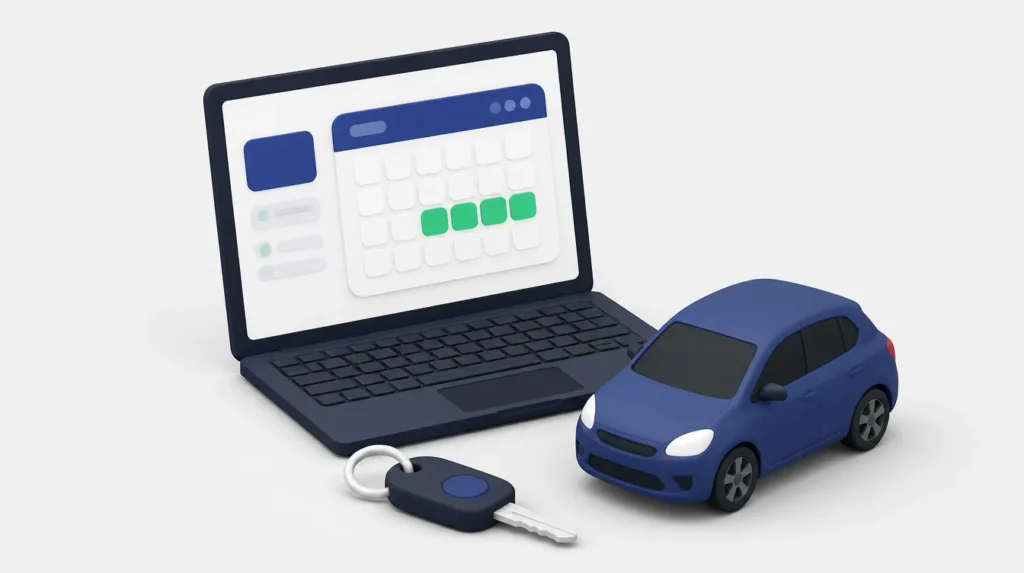 Prenotazione online di un autonoleggio con il calendario delle disponibilità