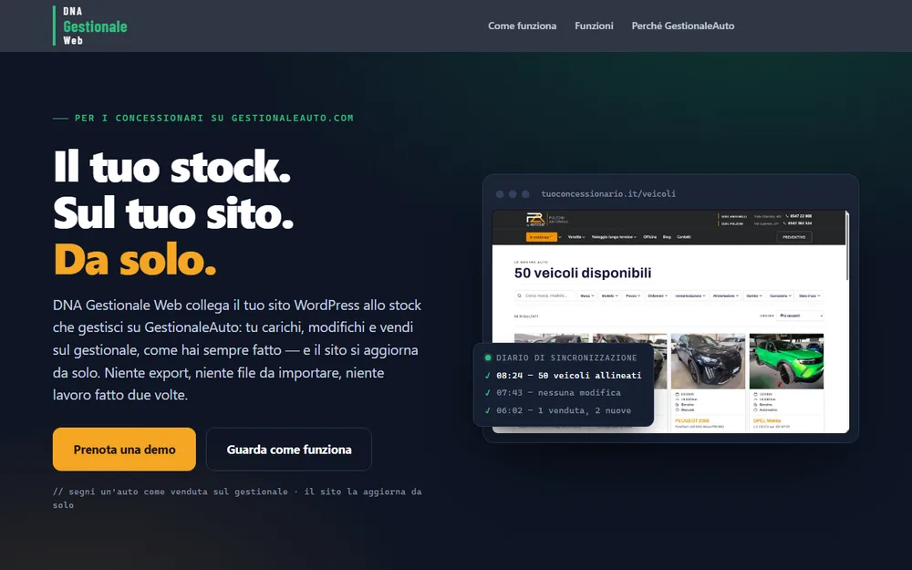 Il sito di DNA Gestionale Web
